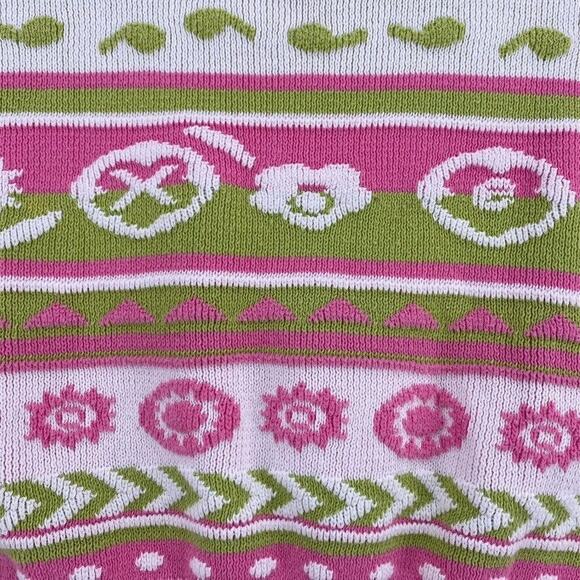 Mexx Girls Kids Pullover Knit Sweater Pink Green Floral Sun Print Sz M/110/116 - Picture 9 of 9